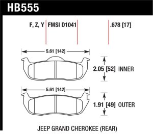 Jeep Commander Brake Pads - Hawk Performance - LTS - `06-`10 Jeep Commander Brake Pads - Hawk Performance - LTS - `06-`10
